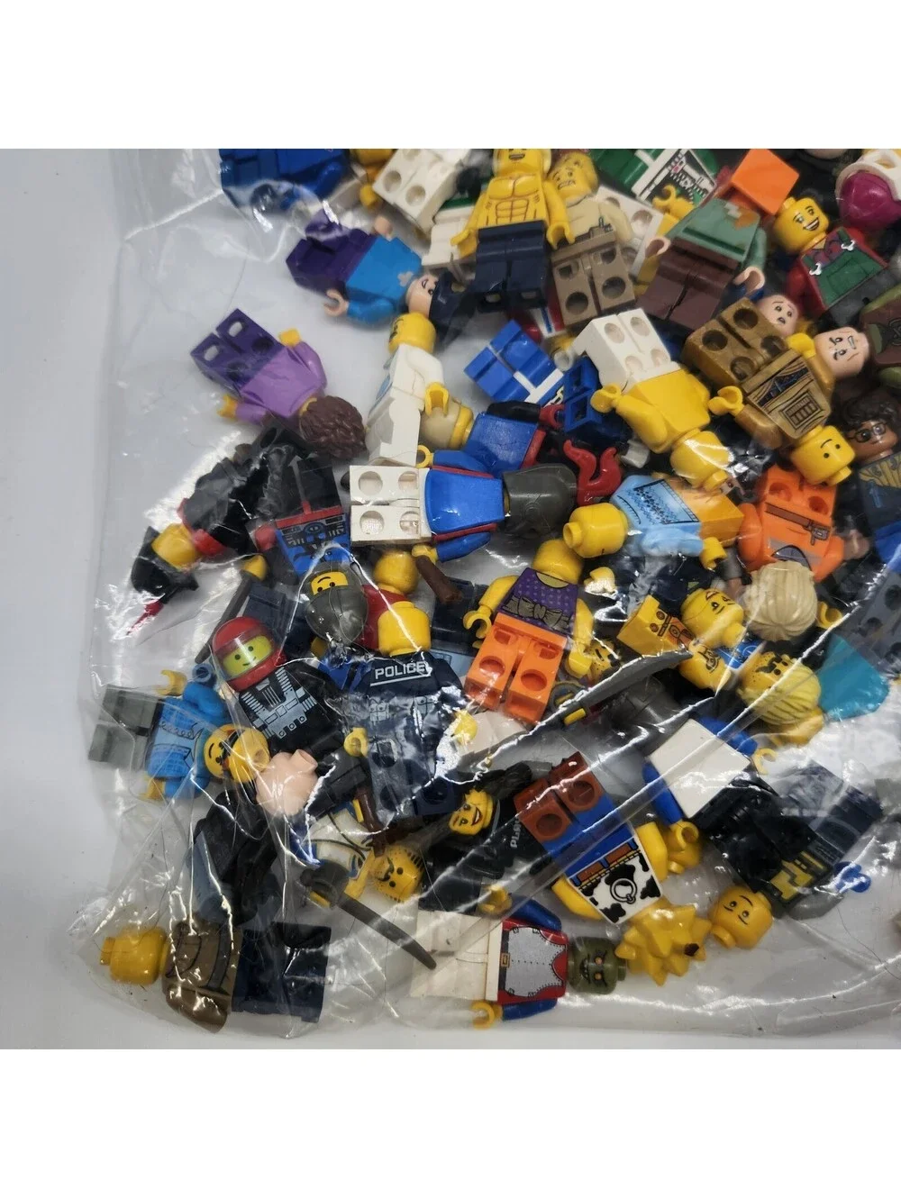 LEGO Minifigure Lot 85+ Genuine Star Wars Simpsons Police Heads Parts Bulk Mix